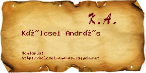 Kölcsei András névjegykártya