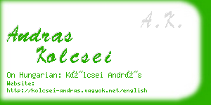 andras kolcsei business card