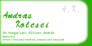 andras kolcsei business card